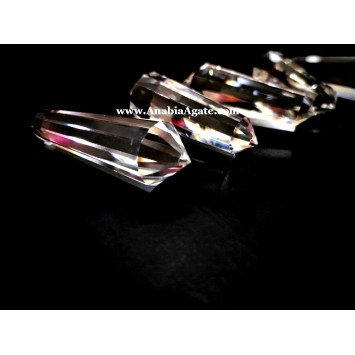 AAA Quality Crystal Quartz Double Terminated 12 Faceted Vogel Cut Points 