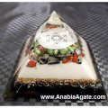 Color Layered Mix Gemstone Metatron Cube Orgone Pyramid - Energy Healing and Harmony
