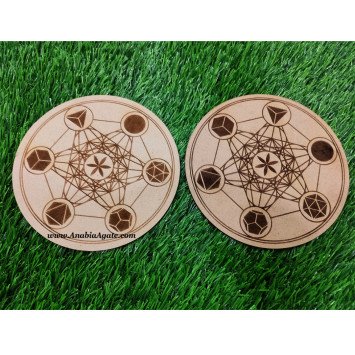 Metatron’s Cube Geometry Platonic Solids Wooden Crystal Grids