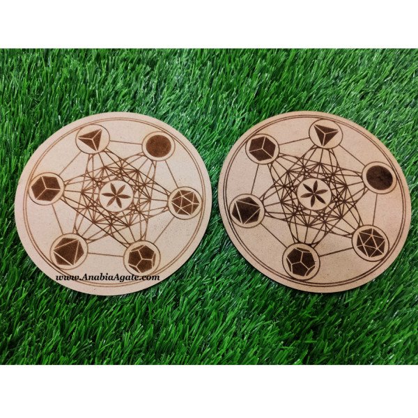Metatron’s Cube Geometry Platonic Solids Wooden Crystal Grids