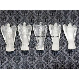 Crystal Quartz 2-Inch Angel Figurine - Healing Crystal Décor