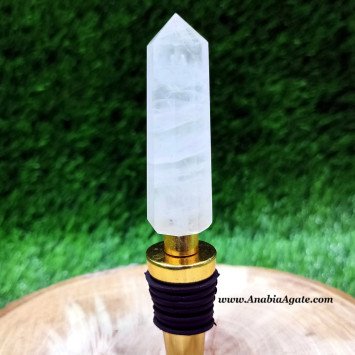 Crystal Quartz Obelisk Bottle Stopper - Premium Home Decor