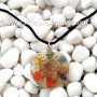Crystal Quartz Orgone Pendant With Metatron Metal Symbol And Chakra Stones