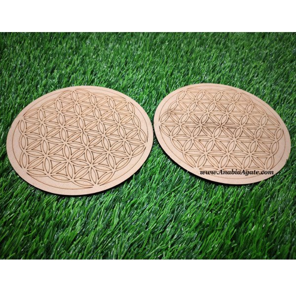 Flower of Life Wooden Crystal Grid