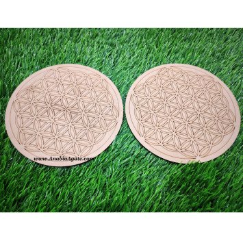 Flower of Life Wooden Crystal Grid