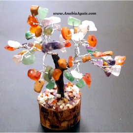 Gemstone 60 Chips Tree - Handcrafted Gemstone Tree Decor