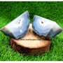 Geode Bookend Pair- Elegant Stone Decor for Bookshelf