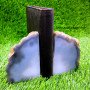 Geode Bookend Pair- Elegant Stone Decor for Bookshelf