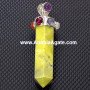 Grass Jasper Chakra Pencil Pendant - Handcrafted Healing Crystal Jewelry