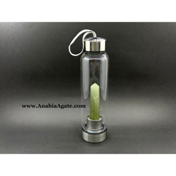 Green Aventurine Obelisk Infused Water Bottle for Positive Energy and Vitality