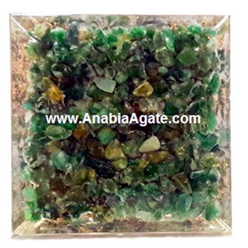 Green Aventurine Orgone Ganesha Pyramid - Positive Energy Generator