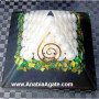 Green Color Orgone Pyramid with Pearls | Handmade Energy Healing Crystal Pyramid