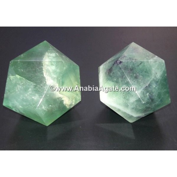 Green Fluorite Icosahedron Shape for Healing and Balance