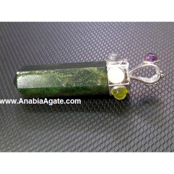 Green Mica Chakra Pencil Pendant | Beautiful Healing Crystal Jewelry