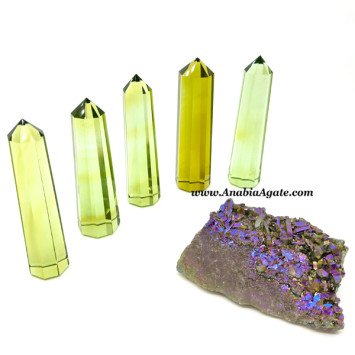 Green Obsidian Crystal Obelisk - Natural Healing Energy