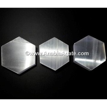 Selenite Hexagon Charging Plates - Natural Energy Cleansing Crystals