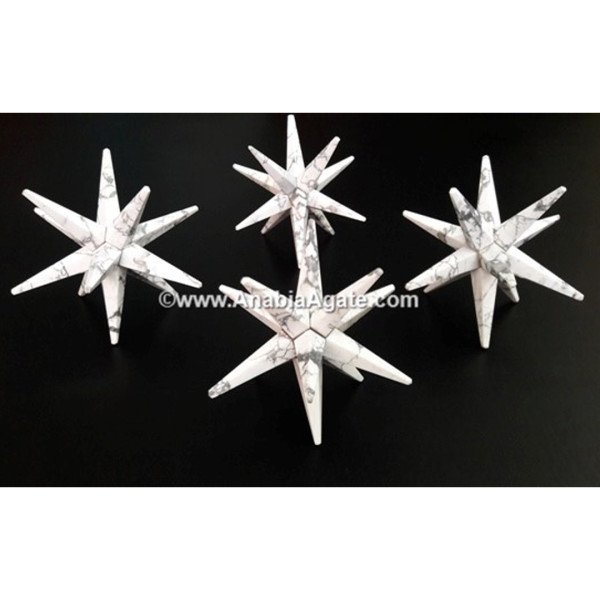 Howlite 12 Pointed Star - Authentic Healing Crystal