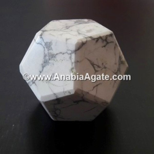 Howlite Dodecahedron Shape - Natural Stone for Healing and Meditation