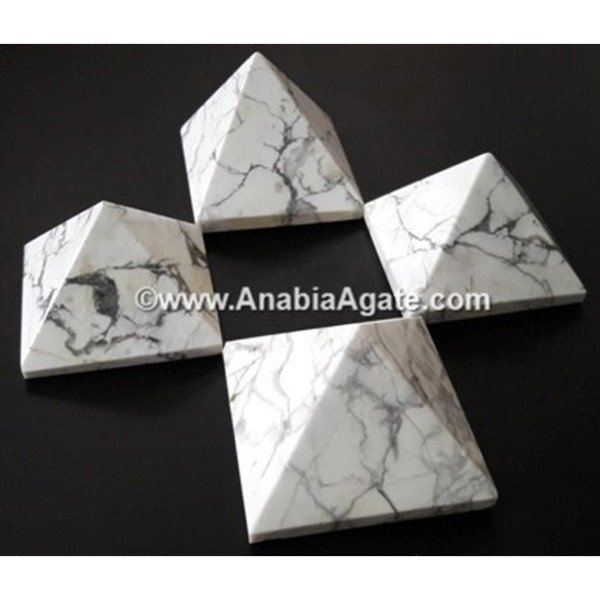 Howlite Gemstone Baby Pyramid - Natural Healing Crystal