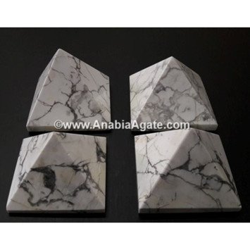 Howlite Gemstone Baby Pyramid - Natural Healing Crystal