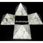 Howlite Gemstone Pyramid - Natural Healing Crystal for Meditation and Calm