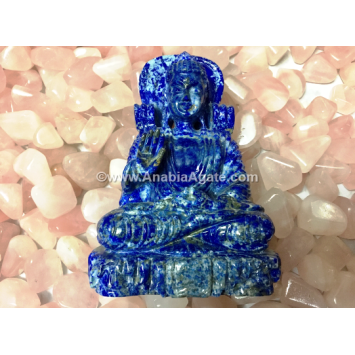 Lapis Lazuli Buddha Idol | Handcrafted 4-6 Inch Statue | Gemstone Sculpture
