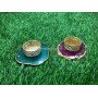 Green and Pink Onyx Coaster Candle Holder | Unique Home Decor