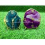 Blue and Pink Onyx Plated Coaster Watch with Stand | Exclusive Home Decor