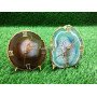 Brown and Sky Blue Plated Coaster Watch with Stand | Unique Home Decor Accessory