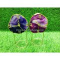 Purple and Pink Onyx Plated Coaster Watch with Stand