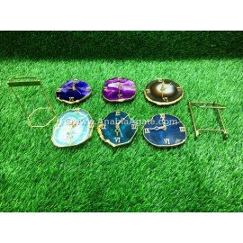 Mix Onyx Plated Coaster Watch with Stand - Gemstone Home decor