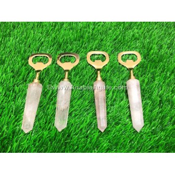 Rose Quartz Obelisk Handled Bottle Opener - Unique Barware