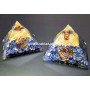 Lapis Lazuli Orgone Pyramid with Crystal Quartz Point - Energy Healing Crystal Pyramid