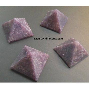 Lepidolite Gemstone Small Pyramids - Unique Natural Crystal Decor