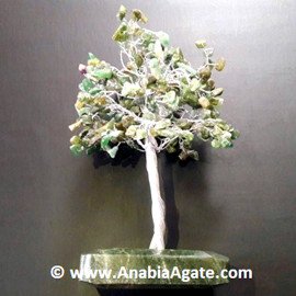 Mica Agate Gemstone 300 Chips Tree With Stone Base - Natural Healing Crystal Decor