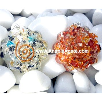 Mix Flower Shape Orgone Pendants for Positive Energy | Wholesale Orgone Products