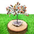 Mix Gemstone Chips Tree with Amethyst Cluster Base - Home Decor