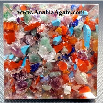 Mix Gemstone Orgone Pyramid With Green Aventurine Point