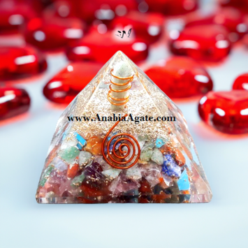Mix Gemstone Orgone Pyramid With Green Aventurine Point