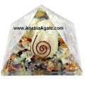 Mix Gemstone Orgone Shell Pyramid (50-60mm) - Healing Crystal Energy Generator