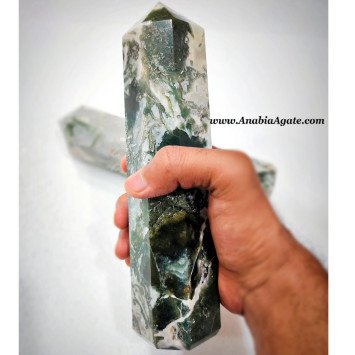 Moss Agate Faceted Wands - Beautiful Crystal Healing Tools
