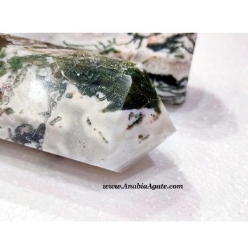 Moss Agate Faceted Wands - Beautiful Crystal Healing Tools