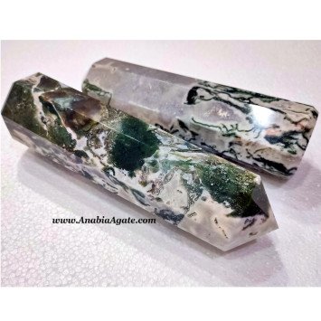 Moss Agate Faceted Wands - Beautiful Crystal Healing Tools