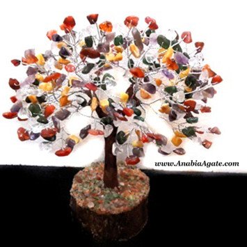 Multi Color 300 Gemstone Chips Tree - Decorative Crystal Tree