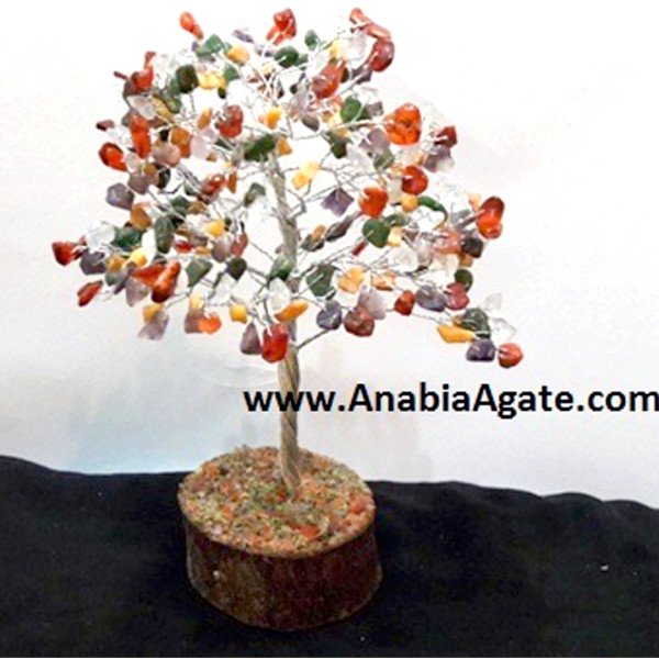 Multi-Color Double Wired 300 Gemstone Chips Tree