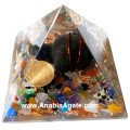 Orgone Black Tortoise Pyramid with Copper Coin | Energizing Protection and Balance