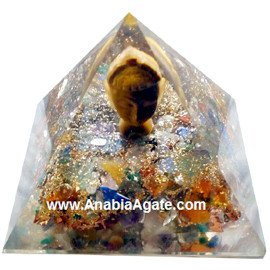 Orgone Buddha Head Pyramid - Handcrafted Energy Healing Sculpture