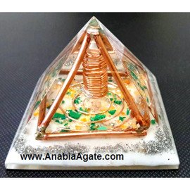 Orgone Cage Pyramid With Wire Wrapped Crystal Quartz Point