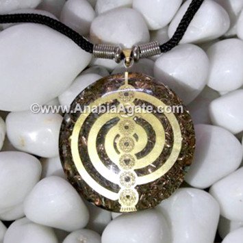 Orgone Copper Pendant with Chakra Reiki Symbols - Healing Energy Jewelry