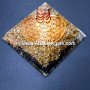 Orgone Copper Pyramid with Flower of Life Symbol - Energy Healing & Meditation